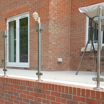 Installed Frameless Glass patio railings